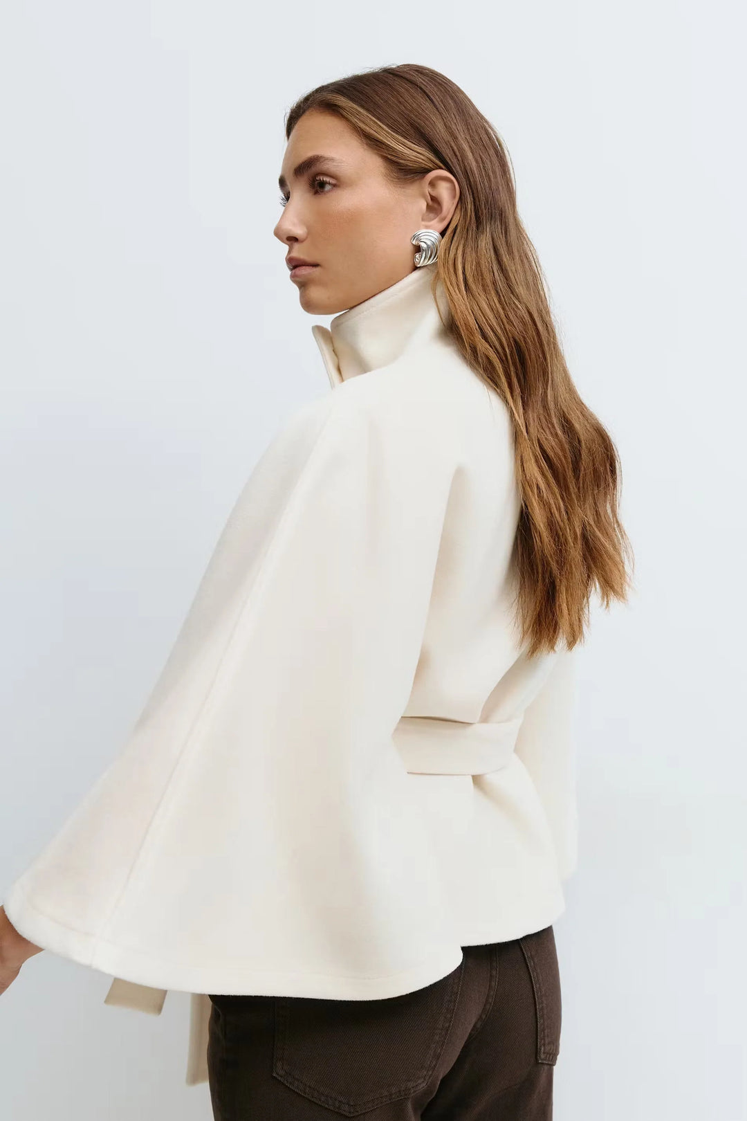 Jane | Women's Short Belted Funnel Neck Coat