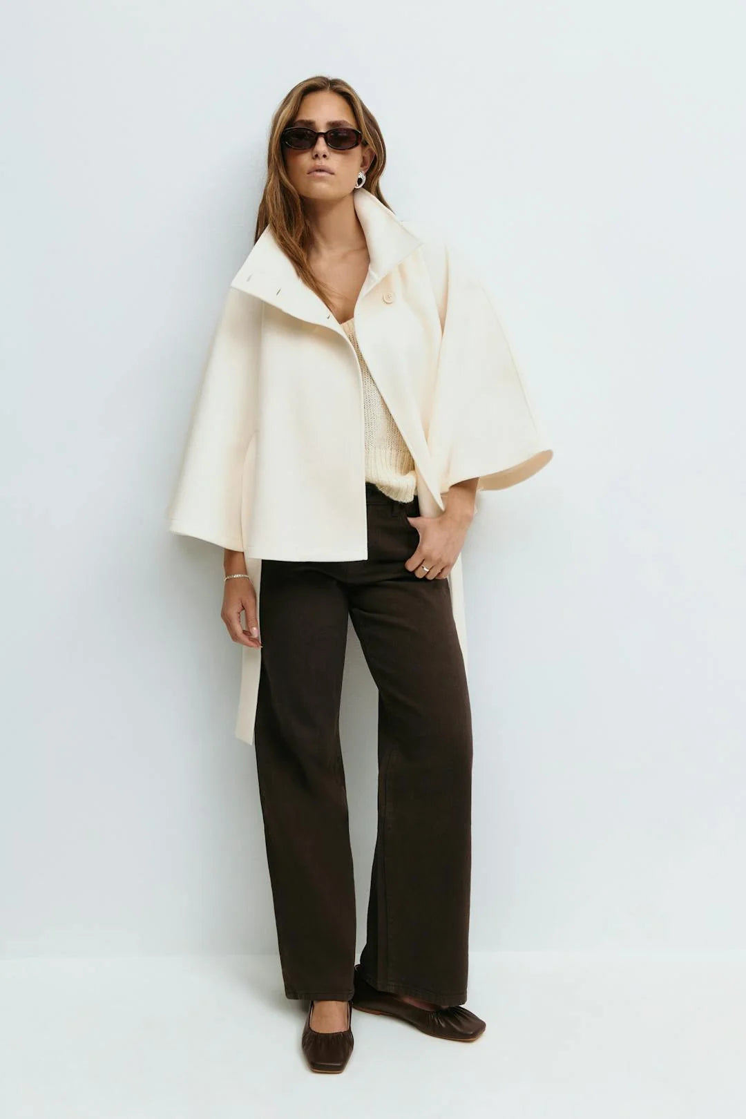 Jane | Women's Short Belted Funnel Neck Coat