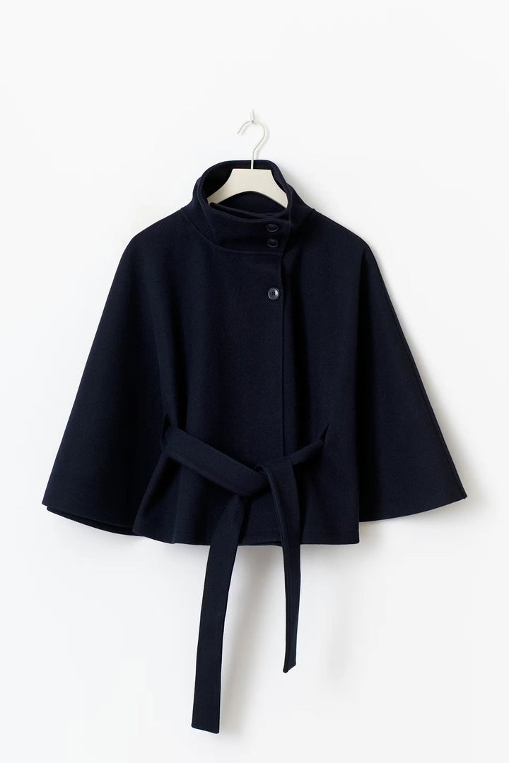 Jane | Women's Short Belted Funnel Neck Coat