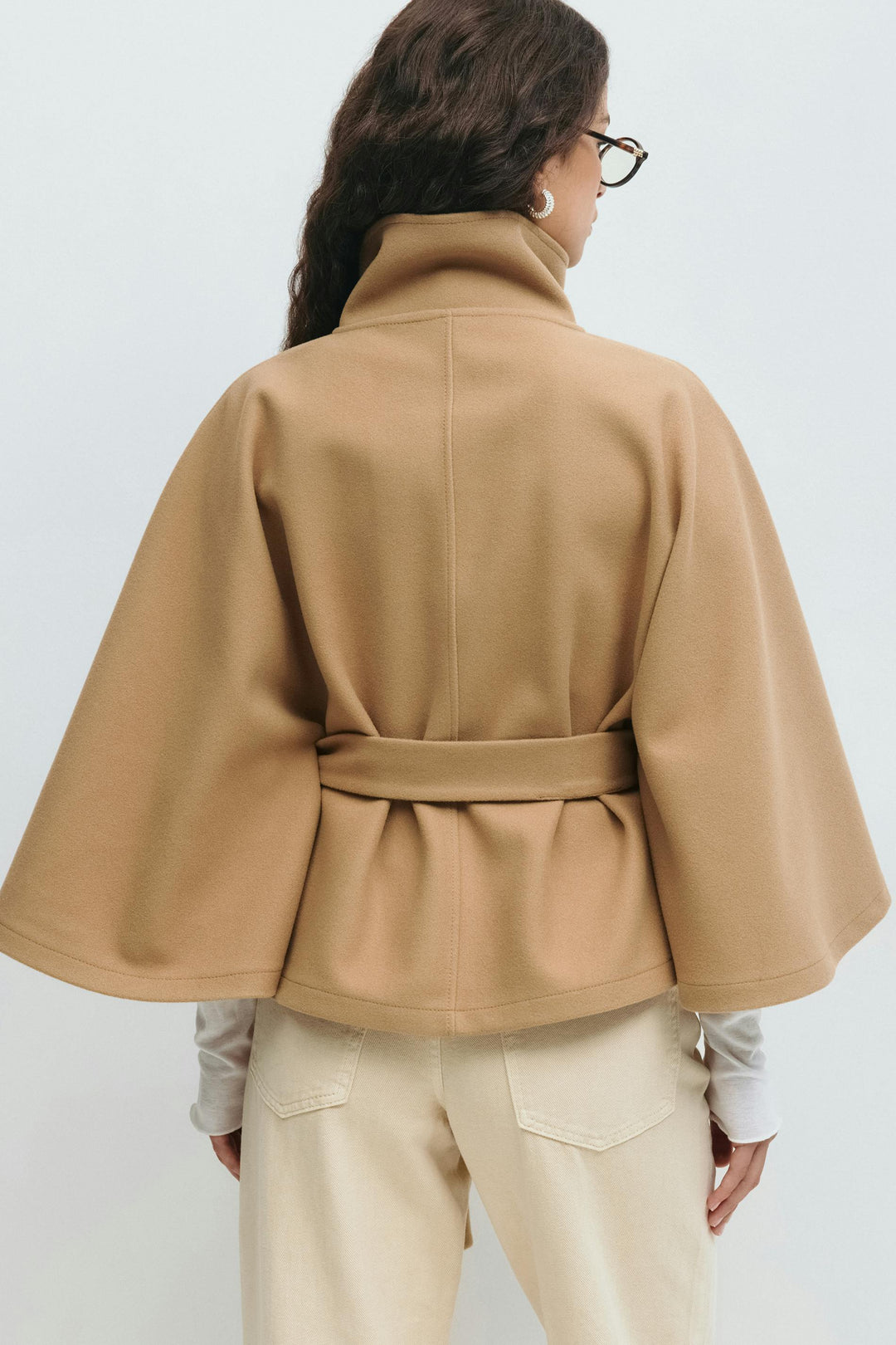 Jane | Women's Short Belted Funnel Neck Coat