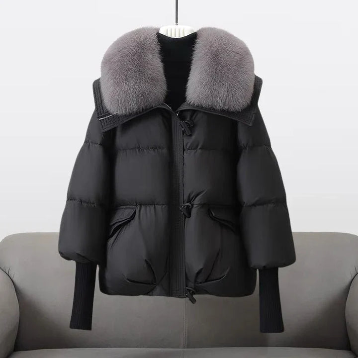 Jenna | Women's Cropped Puffer Jacket with Faux Fur Collar