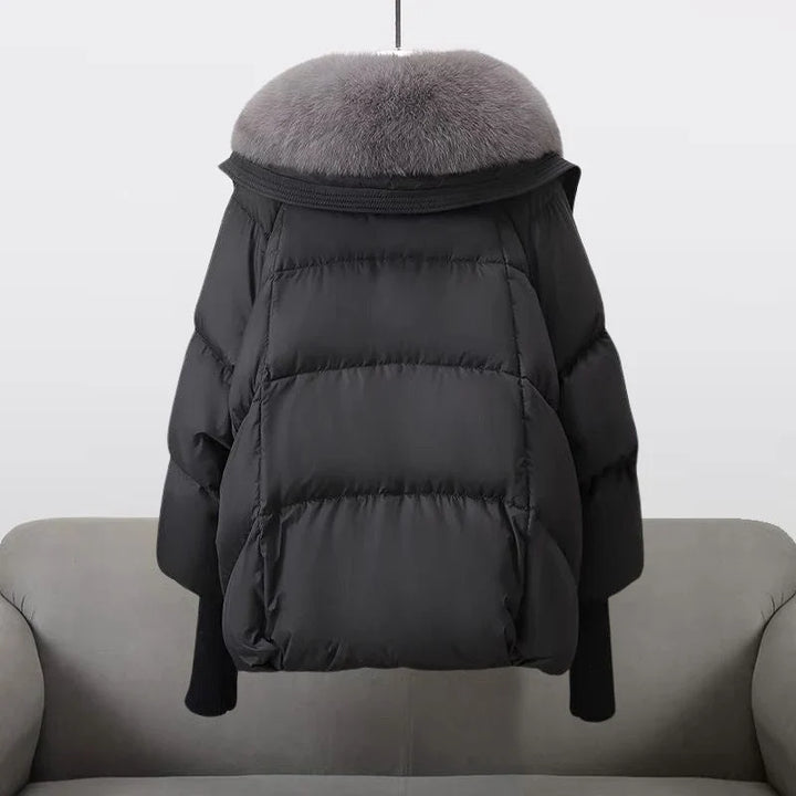 Jenna | Women's Cropped Puffer Jacket with Faux Fur Collar
