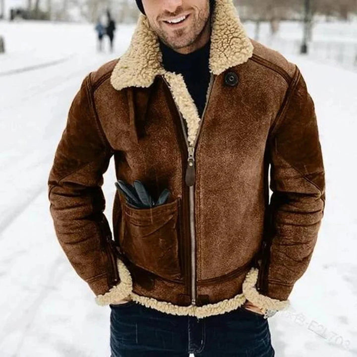 Jimmy | Men's Aviator Jacket with Faux Shearling Collar