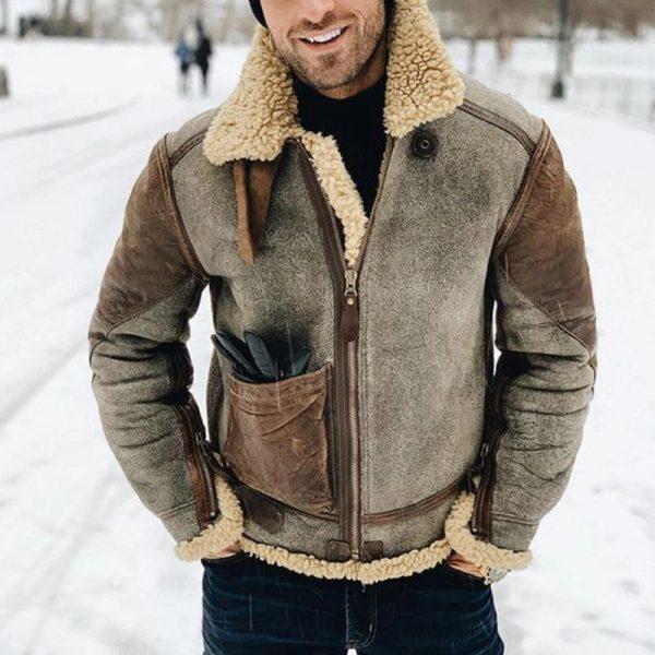 Jimmy | Men's Aviator Jacket with Faux Shearling Collar
