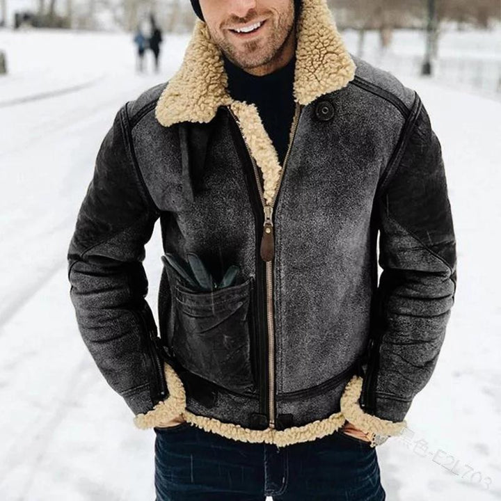 Jimmy | Men's Aviator Jacket with Faux Shearling Collar