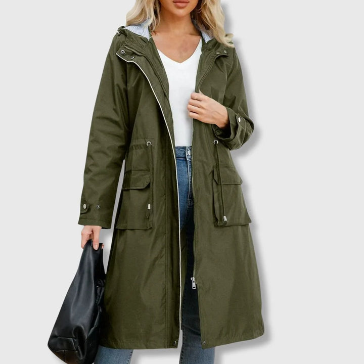 Kerry | Women's Long Hooded Waterproof Pocket Coat