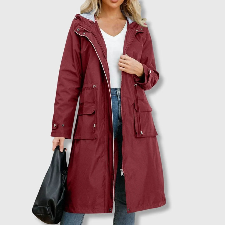 Kerry | Women's Long Hooded Waterproof Pocket Coat
