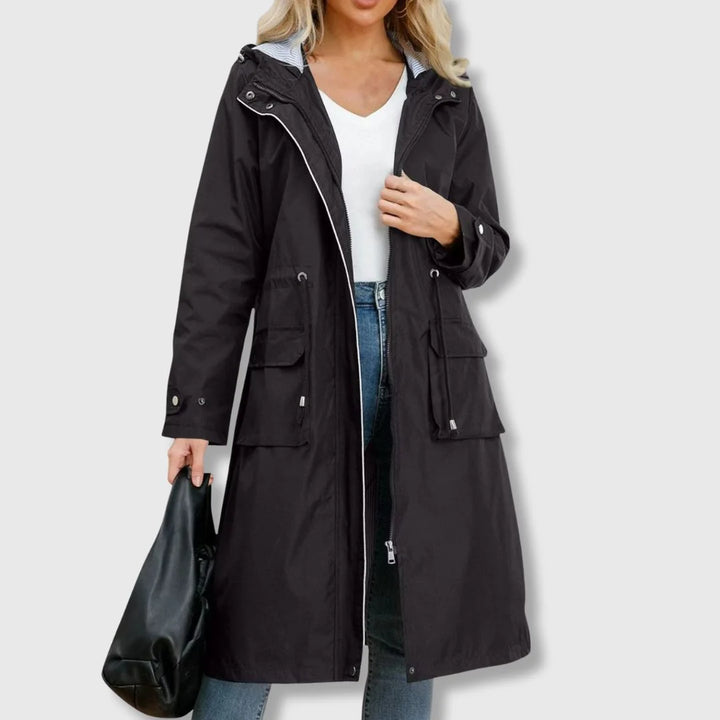 Kerry | Women's Long Hooded Waterproof Pocket Coat