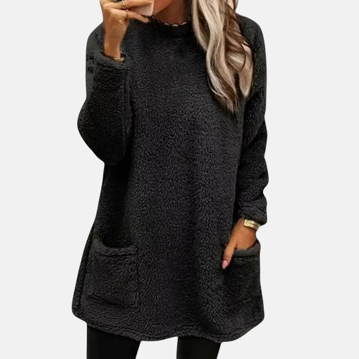Laura | Women's Longline Front Pocket Fleece Jumper