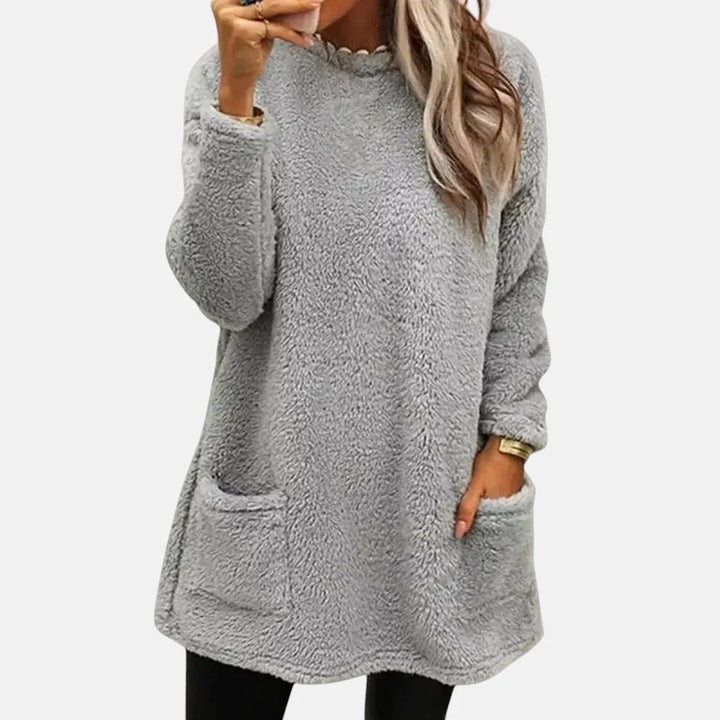 Laura | Women's Longline Front Pocket Fleece Jumper