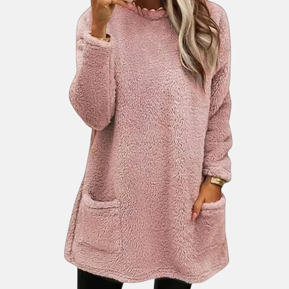 Laura | Women's Longline Front Pocket Fleece Jumper