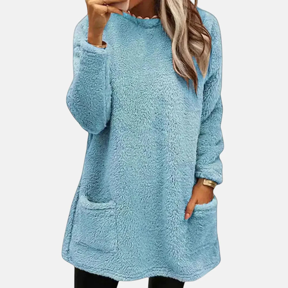 Laura | Women's Longline Front Pocket Fleece Jumper