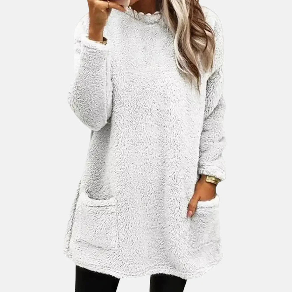 Laura | Women's Longline Front Pocket Fleece Jumper
