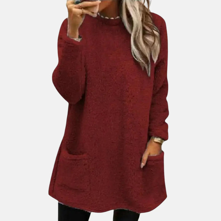Laura | Women's Longline Front Pocket Fleece Jumper