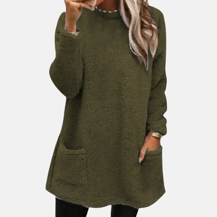 Laura | Women's Longline Front Pocket Fleece Jumper