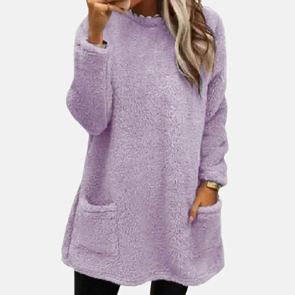 Laura | Women's Longline Front Pocket Fleece Jumper