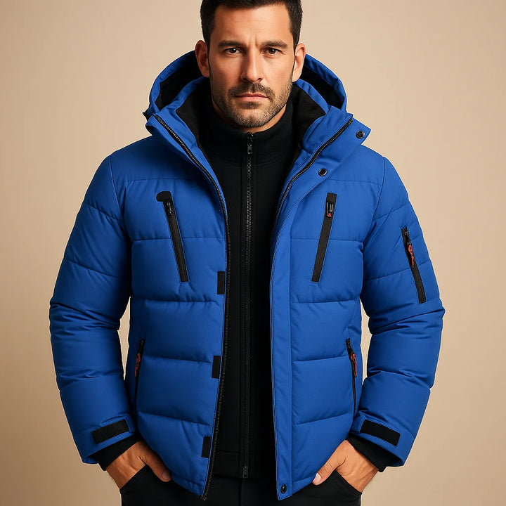 Liam | Men's Zip Pocket Hooded Puffer Jacket
