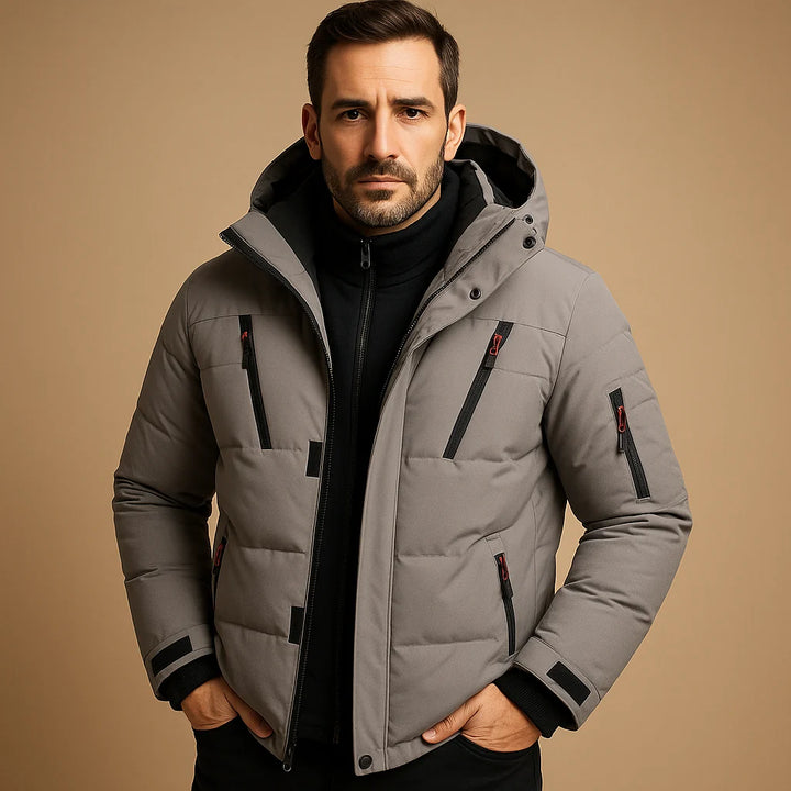 Liam | Men's Zip Pocket Hooded Puffer Jacket