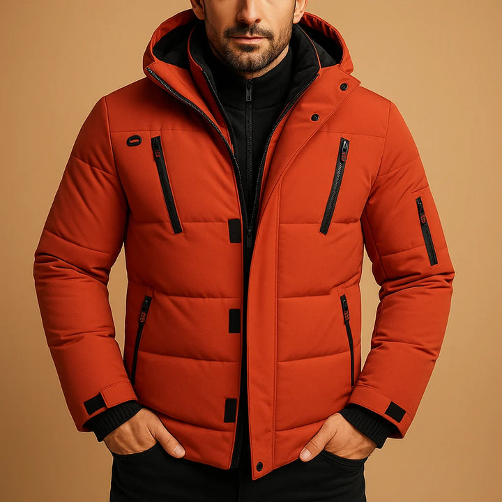 Liam | Men's Zip Pocket Hooded Puffer Jacket
