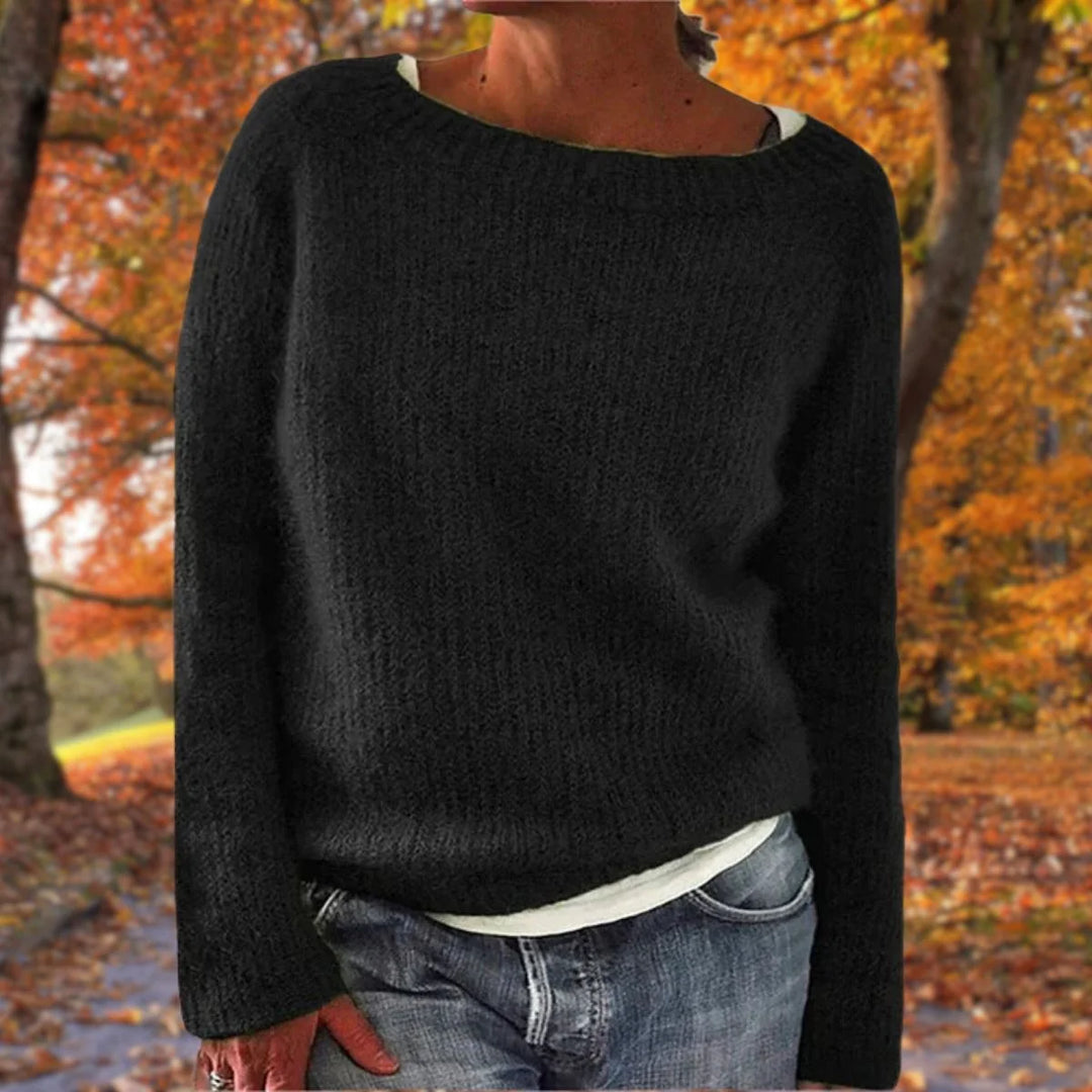 Louise | Women's Relaxed Fit Boat Neck Knitted Jumper