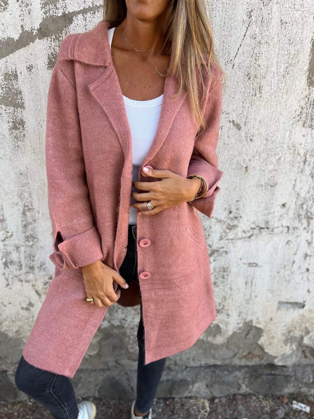 Maisie | Women's Longline Knitted Finish Coat