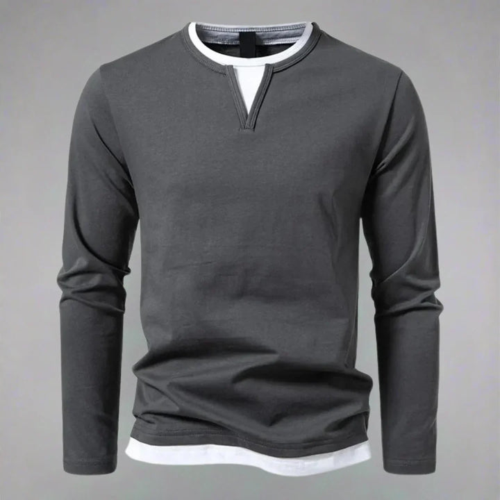 Marcus | Men's Notch Neck Long Sleeve T Shirt