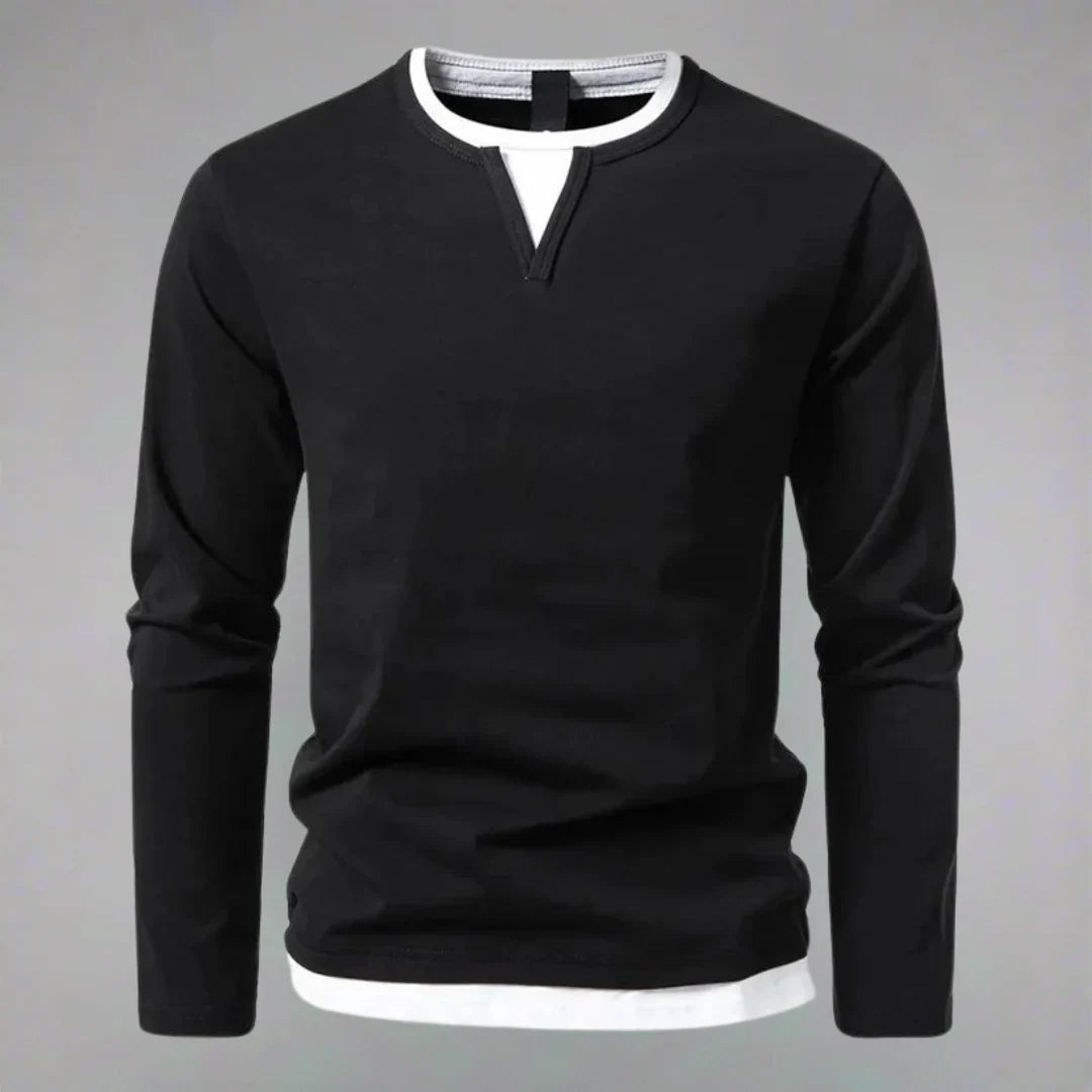 Marcus | Men's Notch Neck Long Sleeve T Shirt