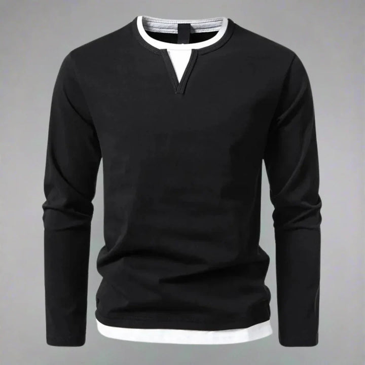 Marcus | Men's Notch Neck Long Sleeve T Shirt
