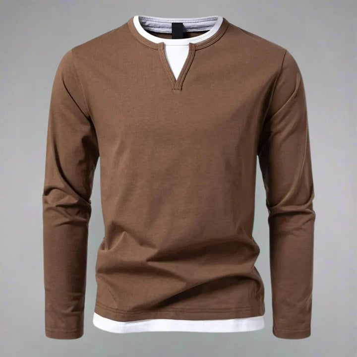 Marcus | Men's Notch Neck Long Sleeve T Shirt