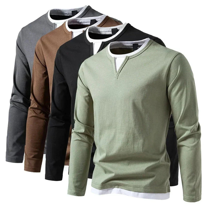 Marcus | Men's Notch Neck Long Sleeve T Shirt