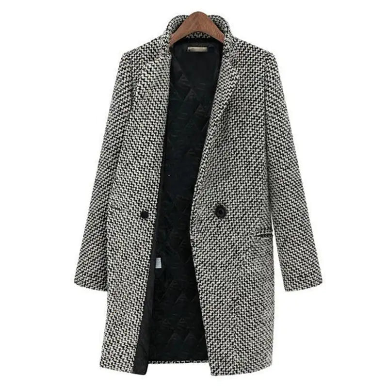Marianne | Women's Herringbone Button Front Coat