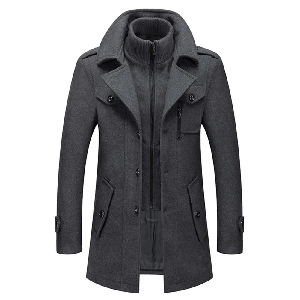 Miles | Men's Funnel Collar Overcoat Jacket