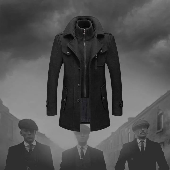 Miles | Men's Funnel Collar Overcoat Jacket