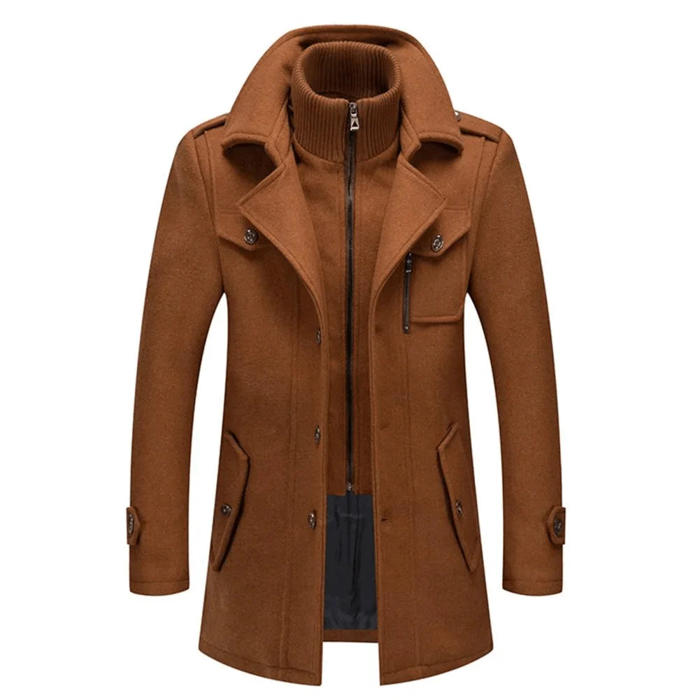Miles | Men's Funnel Collar Overcoat Jacket