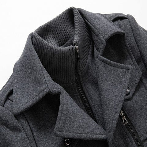 Miles | Men's Funnel Collar Overcoat Jacket