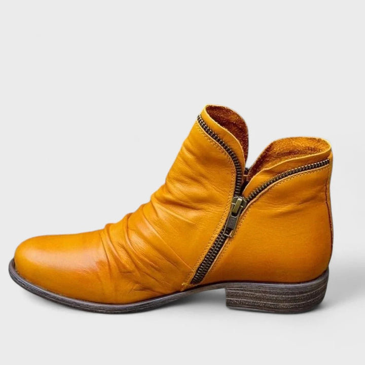 Naomi | Women's Flat Side Zip Slouch Ankle Boots