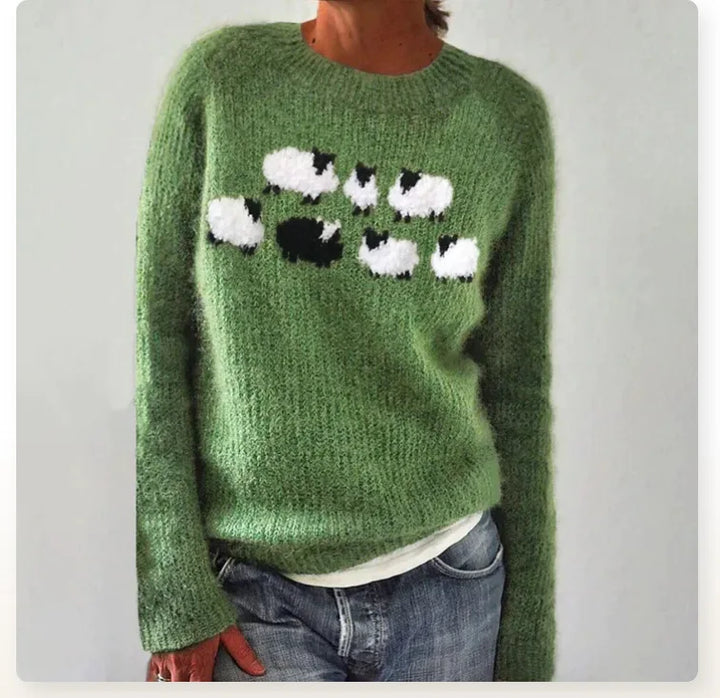 Nell | Women's Fair Isle Boat Neck Knit Sweater