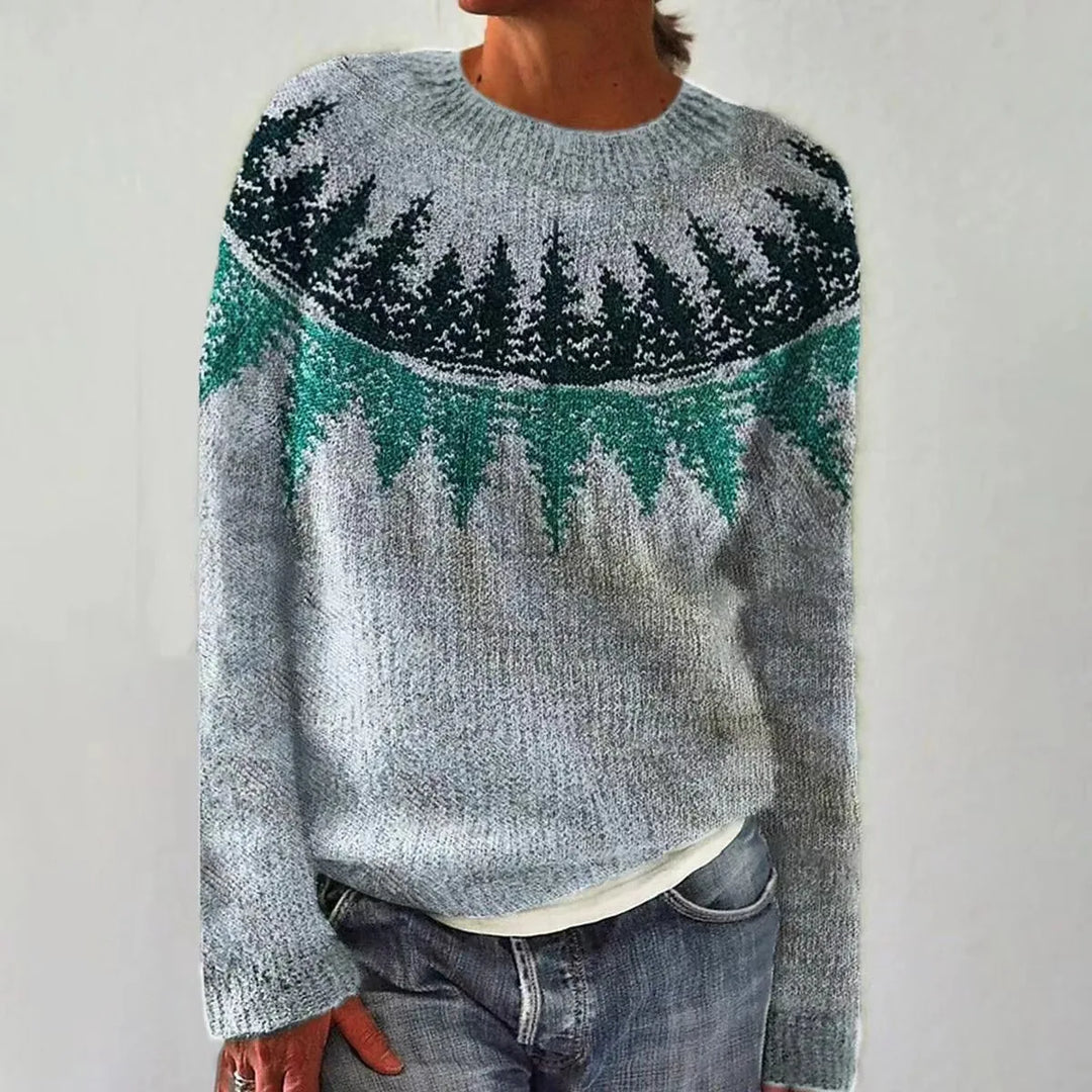 Nell | Women's Fair Isle Boat Neck Knit Sweater