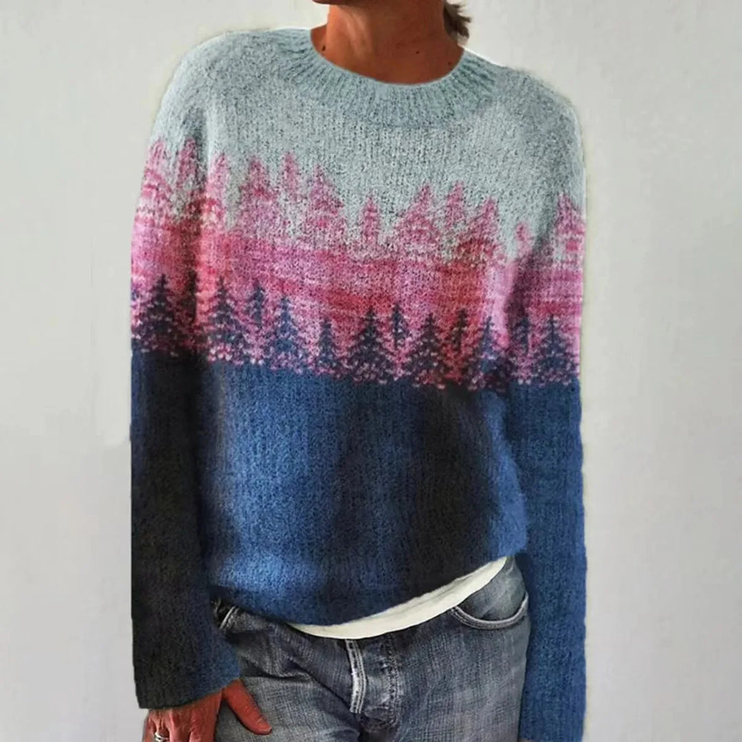 Nell | Women's Fair Isle Boat Neck Knit Sweater