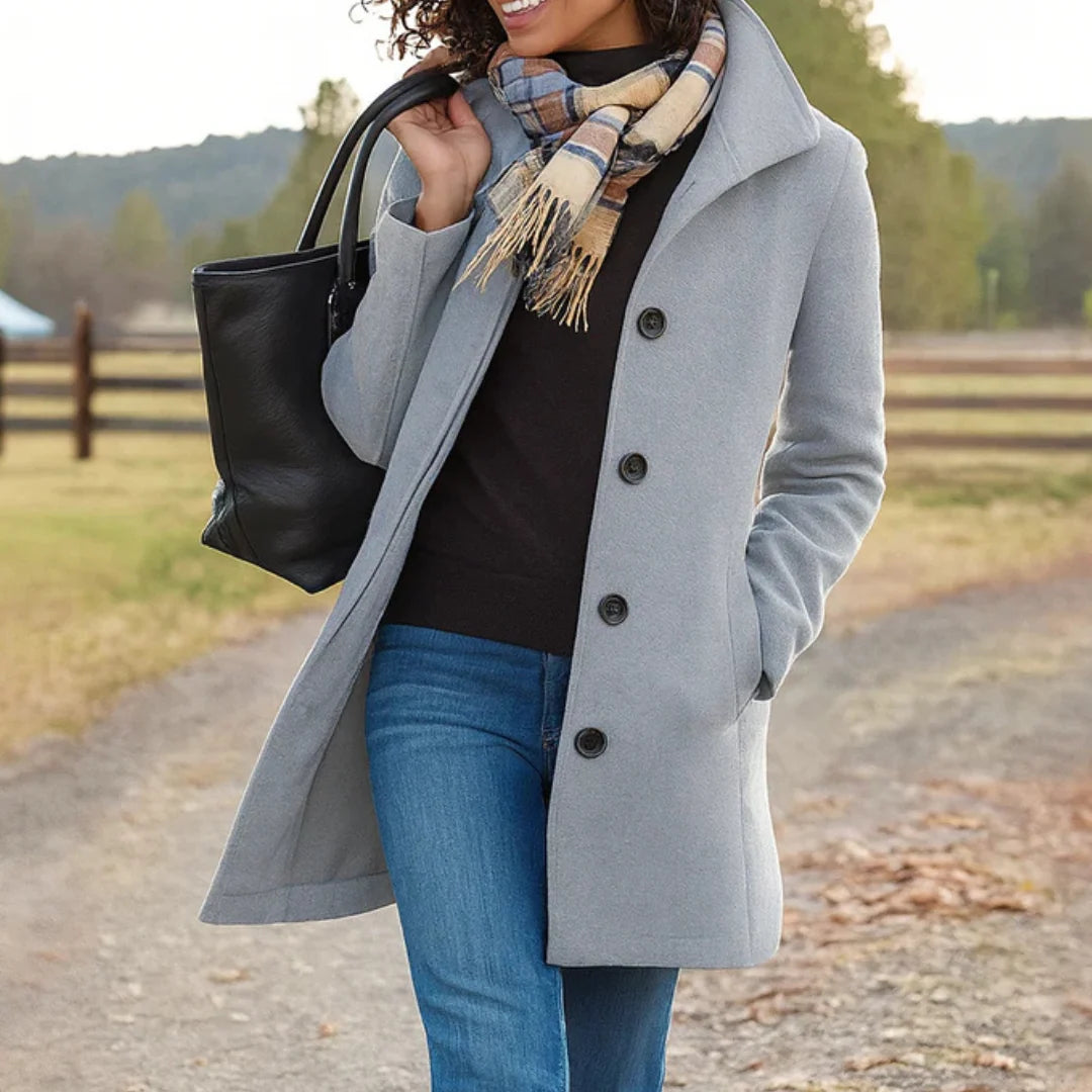 Nina | Women's Longline Button Front Coat