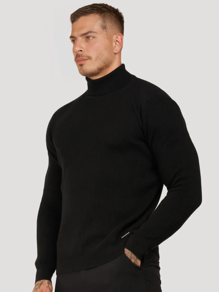 Noah | Men's Slim Fit Ribbed Knit Roll Neck Jumper