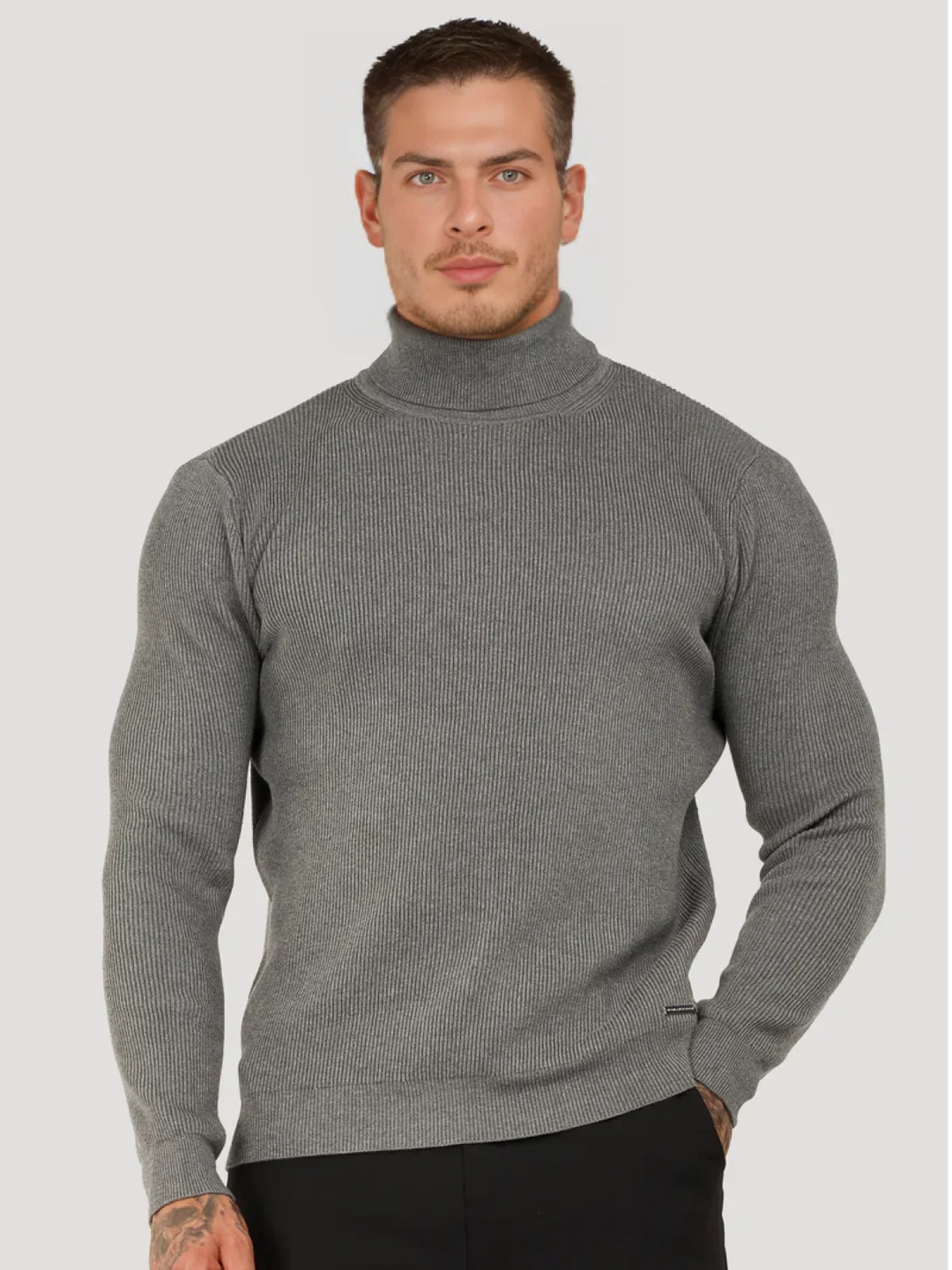 Noah | Men's Slim Fit Ribbed Knit Roll Neck Jumper