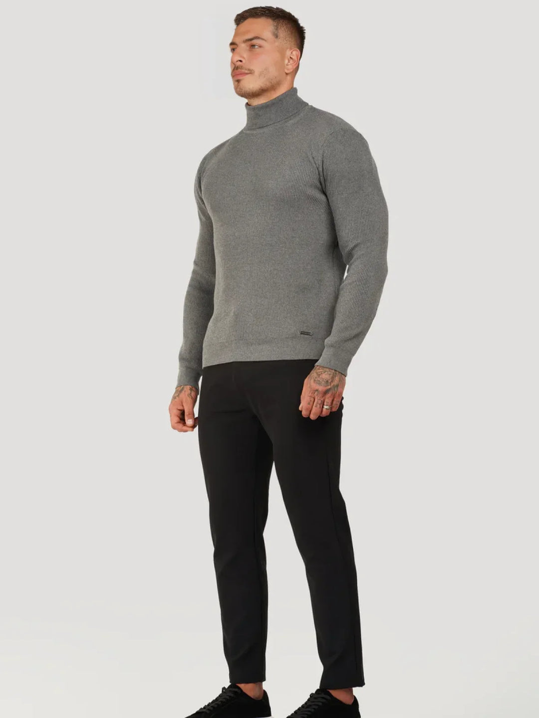 Noah | Men's Slim Fit Ribbed Knit Roll Neck Jumper