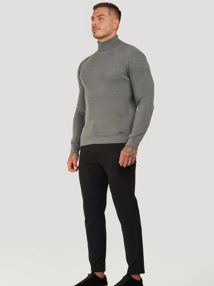 Noah | Men's Slim Fit Ribbed Knit Roll Neck Jumper
