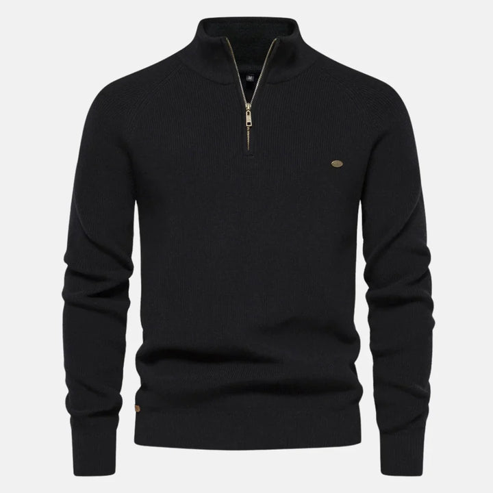 Oliver | Men's Knitted Quarter Zip Funnel Neck Jumper
