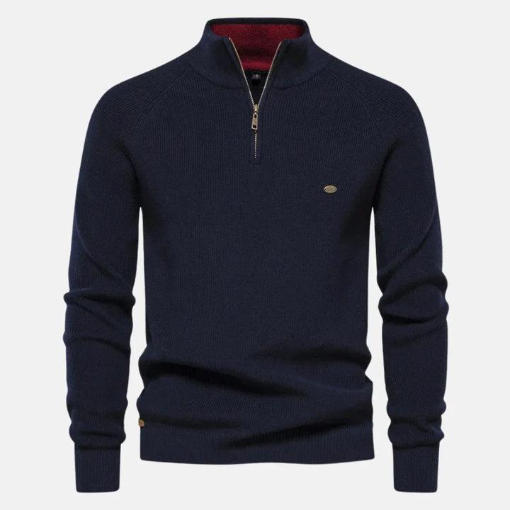 Oliver | Men's Knitted Quarter Zip Funnel Neck Jumper