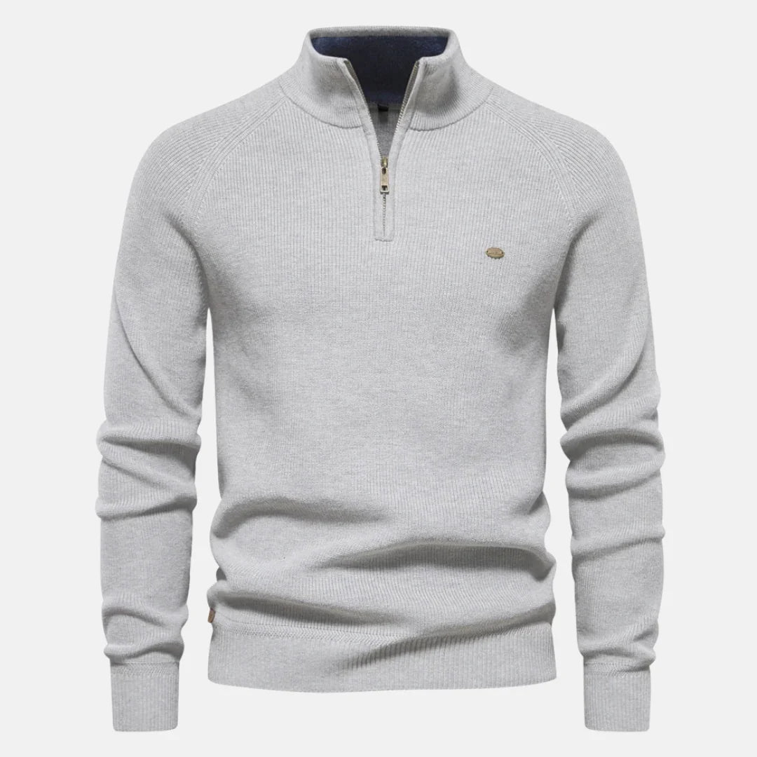 Oliver | Men's Knitted Quarter Zip Funnel Neck Jumper