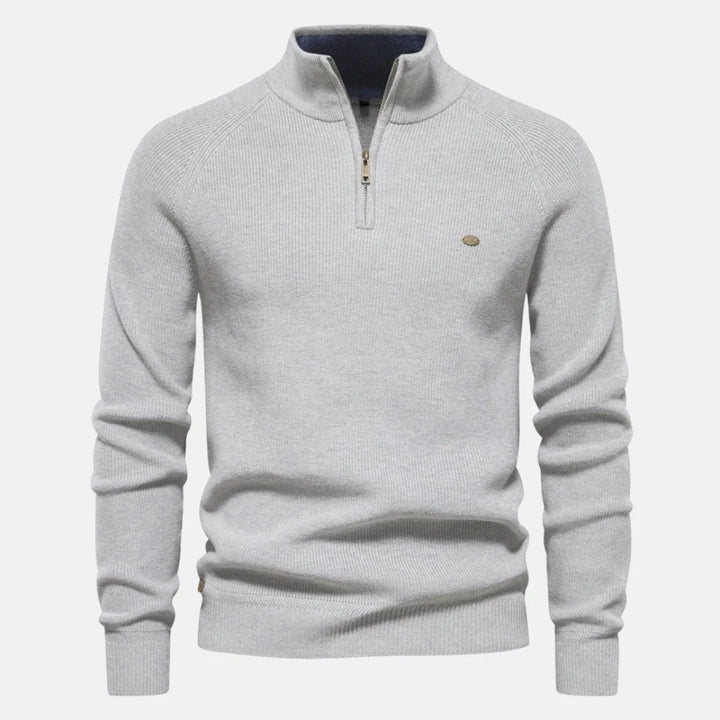 Oliver | Men's Knitted Quarter Zip Funnel Neck Jumper