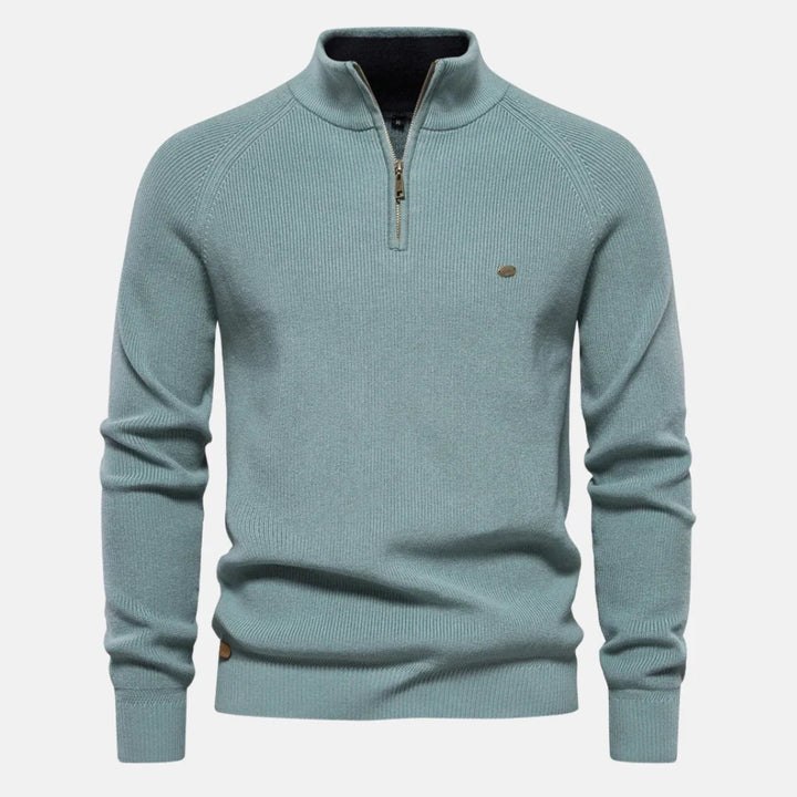 Oliver | Men's Knitted Quarter Zip Funnel Neck Jumper