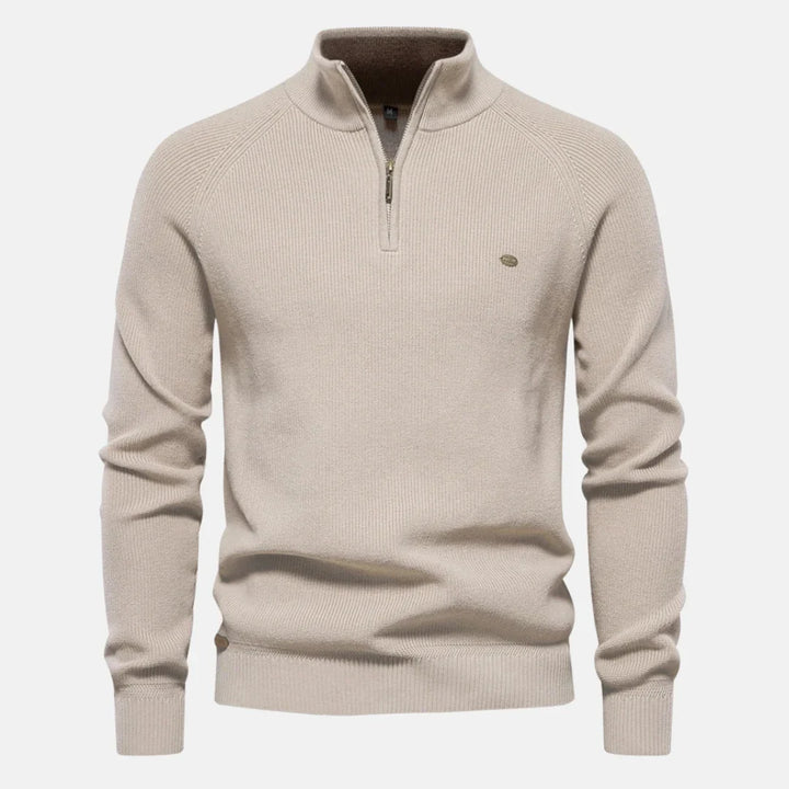 Oliver | Men's Knitted Quarter Zip Funnel Neck Jumper